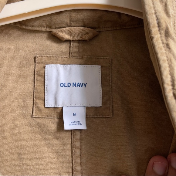 Old Navy Beige/Tan Mens Lightweight Canvas Mens Jacket Size Medium - Picture 3 of 8